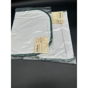 Janlynn Personal Wares White Green Trim Placemats Set of 2 DIY Craft 990-2052